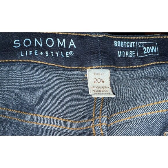 Sonoma Life Style Size 20W Women's Jeans Bootcut Mid Rise Stretch - Picture 3 of 3